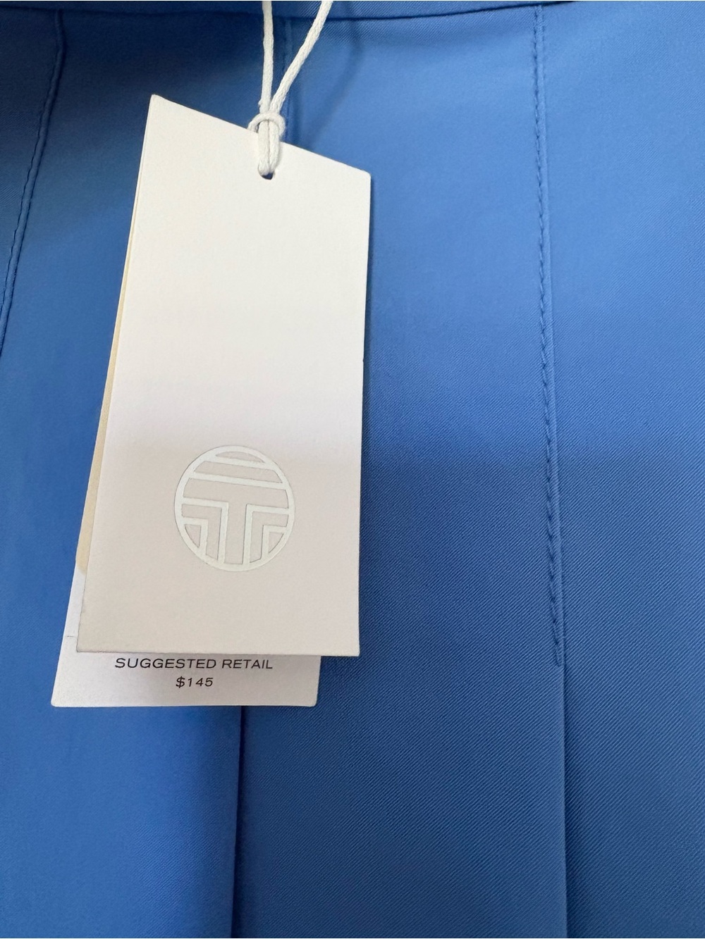 Tory Burch Blue Pleated Tennis Skirt with Navy and White Trim - Picture 4 of 5